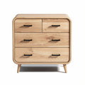 Natural wood dresser with four drawers and metal handles 80 x 40 x 80cm