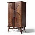 Wooden storage cabinet with modern design 80 x 40 x 160cm in walnut finish