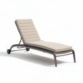 Outdoor adjustable lounge chair with aluminum frame and beige cushion 200 x 70 x 30cm